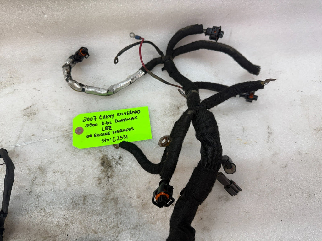 06 07 GMC CHEVROLET 2500HD DURAMAX 6.6 LBZ ENGINE MOTOR WIRING HARNESS LOOM