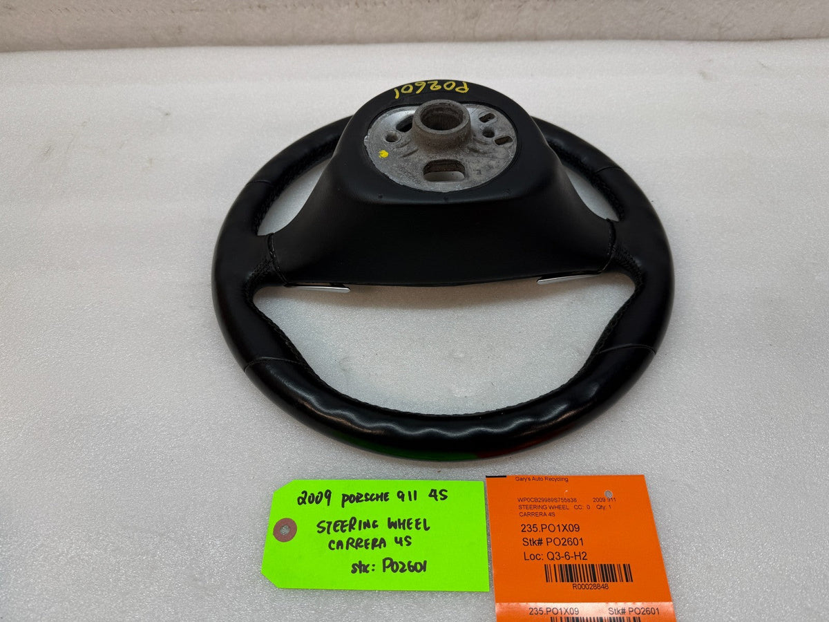 09 PORSCHE 997 911 BLACK LEATHER SPORT STEERING WHEEL MANUAL 99734780442 06-09