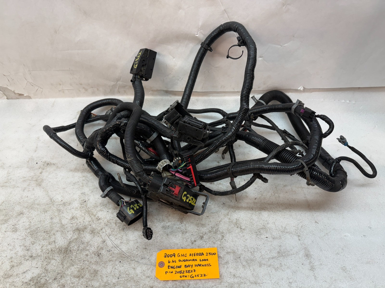 08-10 GMC CHEVROLET 2500HD DURAMAX 6.6 LMM ENGINE BAY WIRING HARNESS 20823827