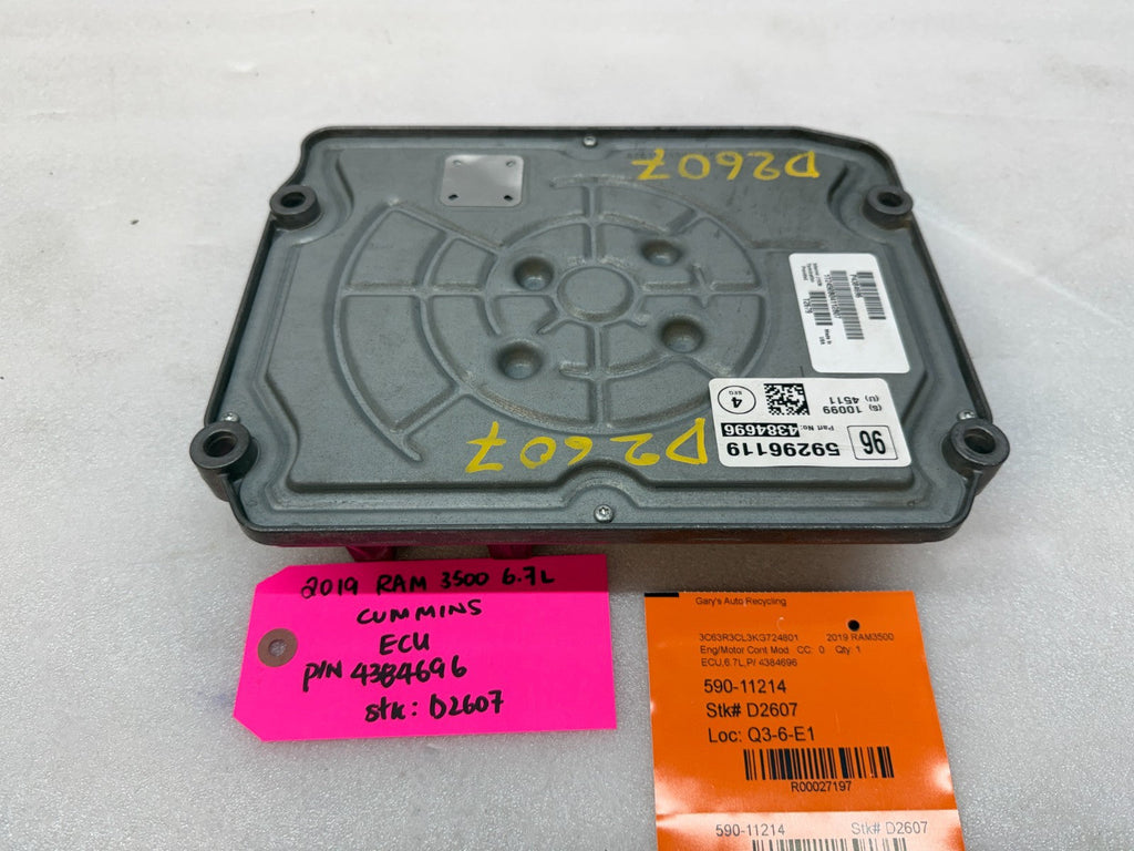 19 20 21 DODGE RAM 2500 3500 6.7 CUMMINS ENGINE COMPUTER ECU ECM 4384696