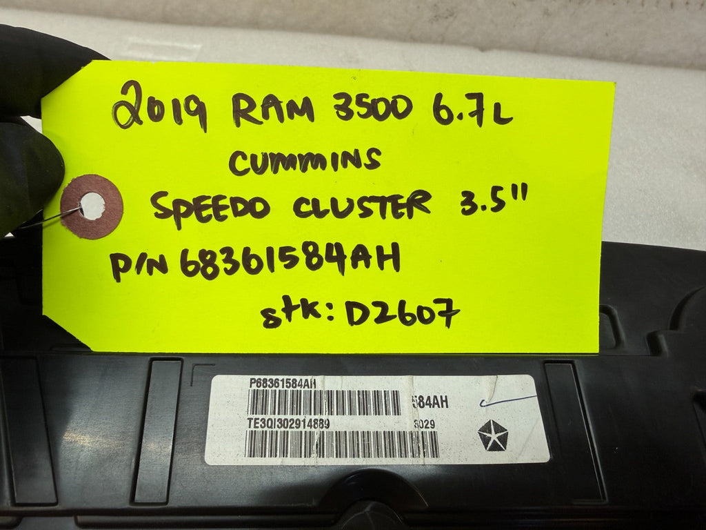 19 20 21  RAM 2500 3500 6.7 CUMMINS GAUGE CLUSTER SPEEDOMETER TACH 68361584AH