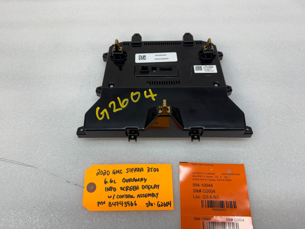 20 GMC SIERRA 2500 3500 NAVIGATION RADIO STEREO SCREEN 84743966 19-23