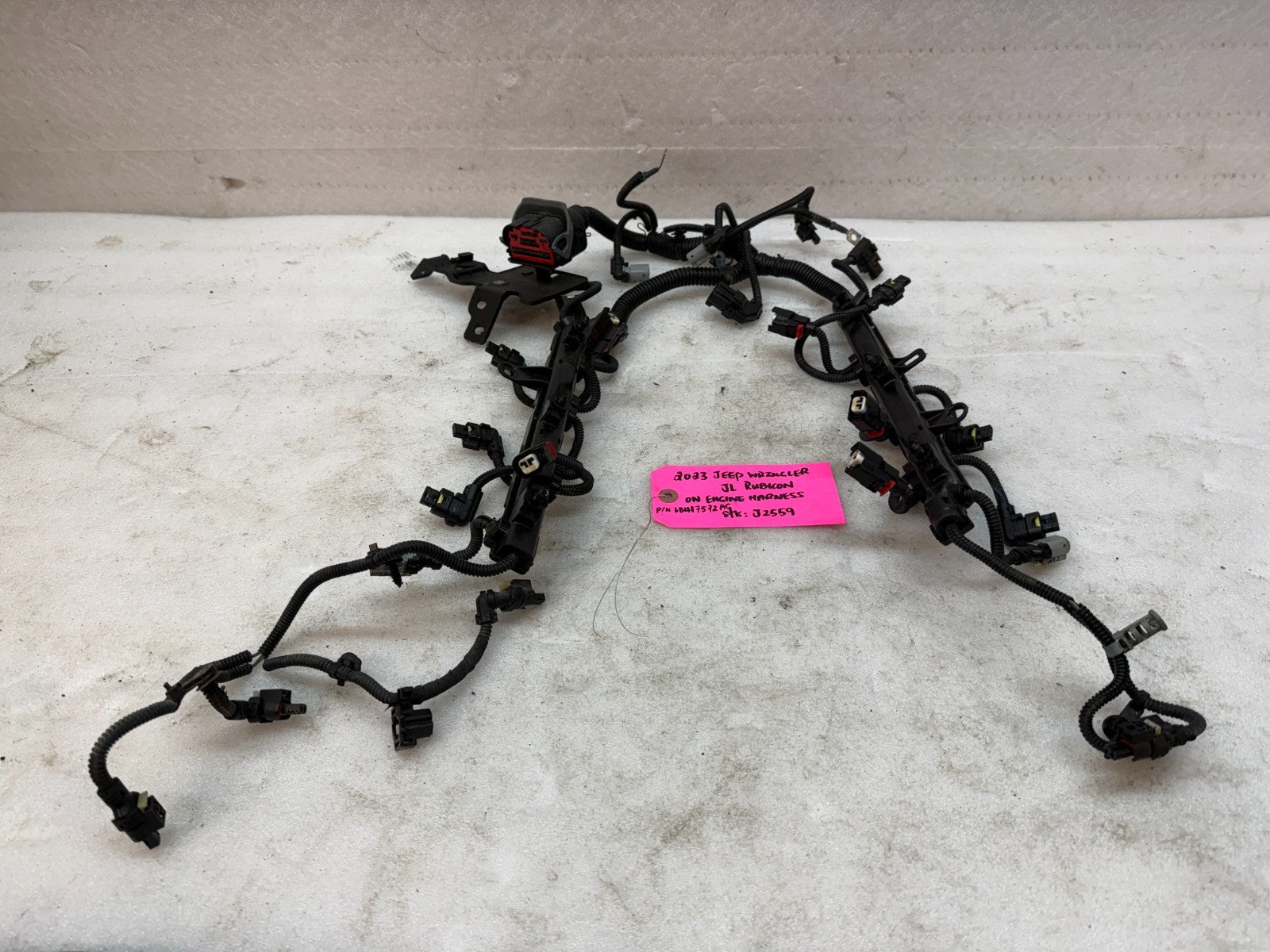 23 JEEP WRANGLER RUBICON JL JT 3.6 ON ENGINE WIRING HARNESS LOOM 68417572AC