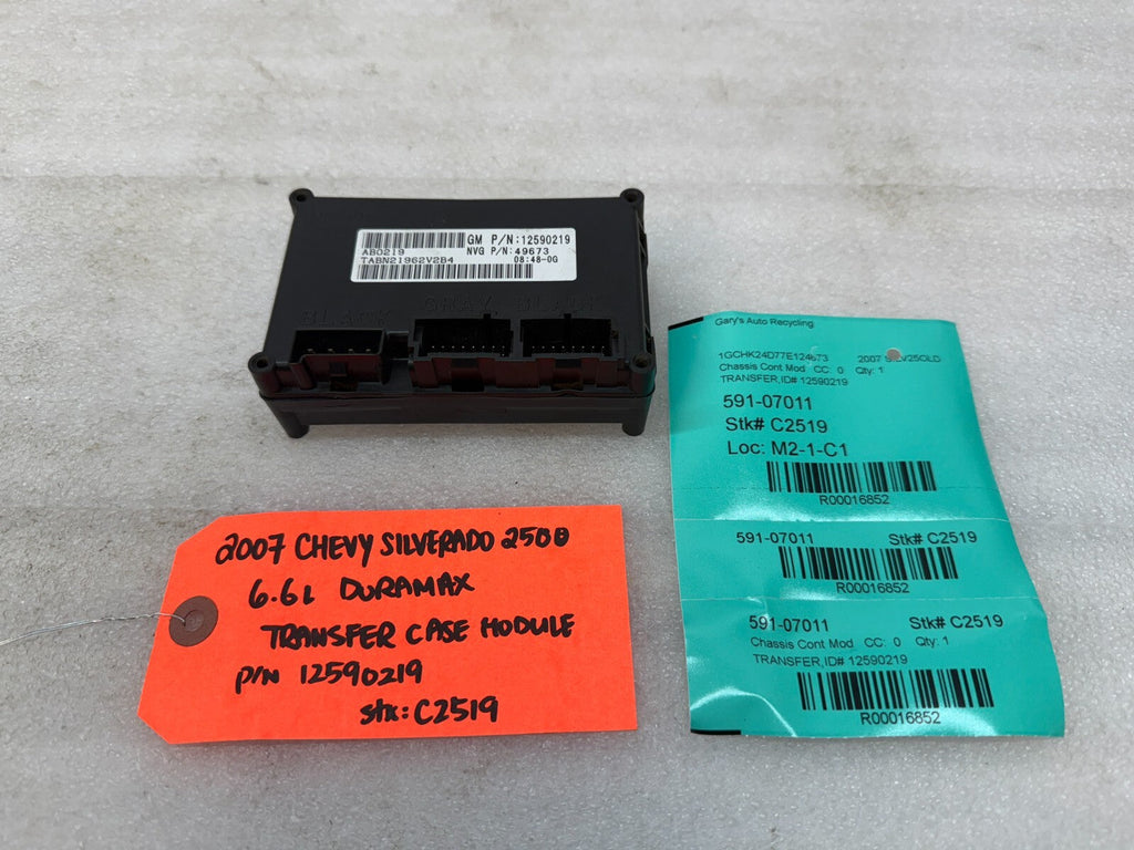 03-07 GMC SIERRA SILVERADO 2500 3500 TRANSFER CASE CONTROL MODULE 12590219