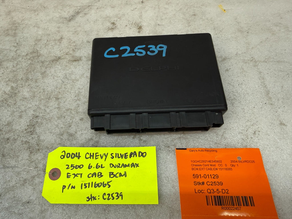01-05 Chevrolet GMC 2500HD 3500HD 6.6 DURAMAX BODY CONTROL MODULE BCM 15116065