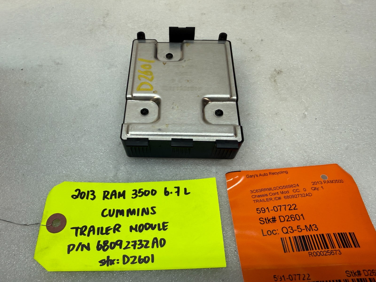 13 DODGE RAM 2500 3500 6.7 OEM TRAILER BRAKE CONTROL MODULE P68092732AD
