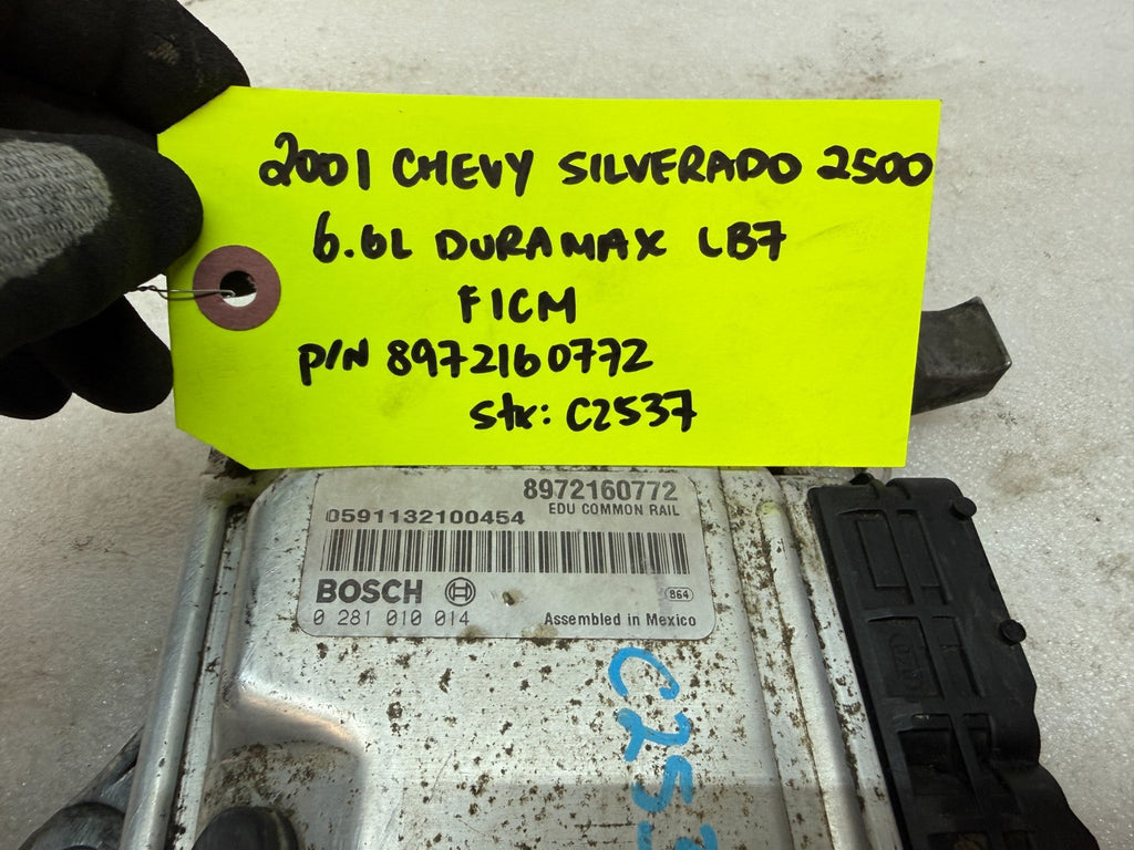 01 Chevrolet GMC LB7 6.6 DURAMAX FICM FUEL INJECTION CONTROL MODULE 8972160772