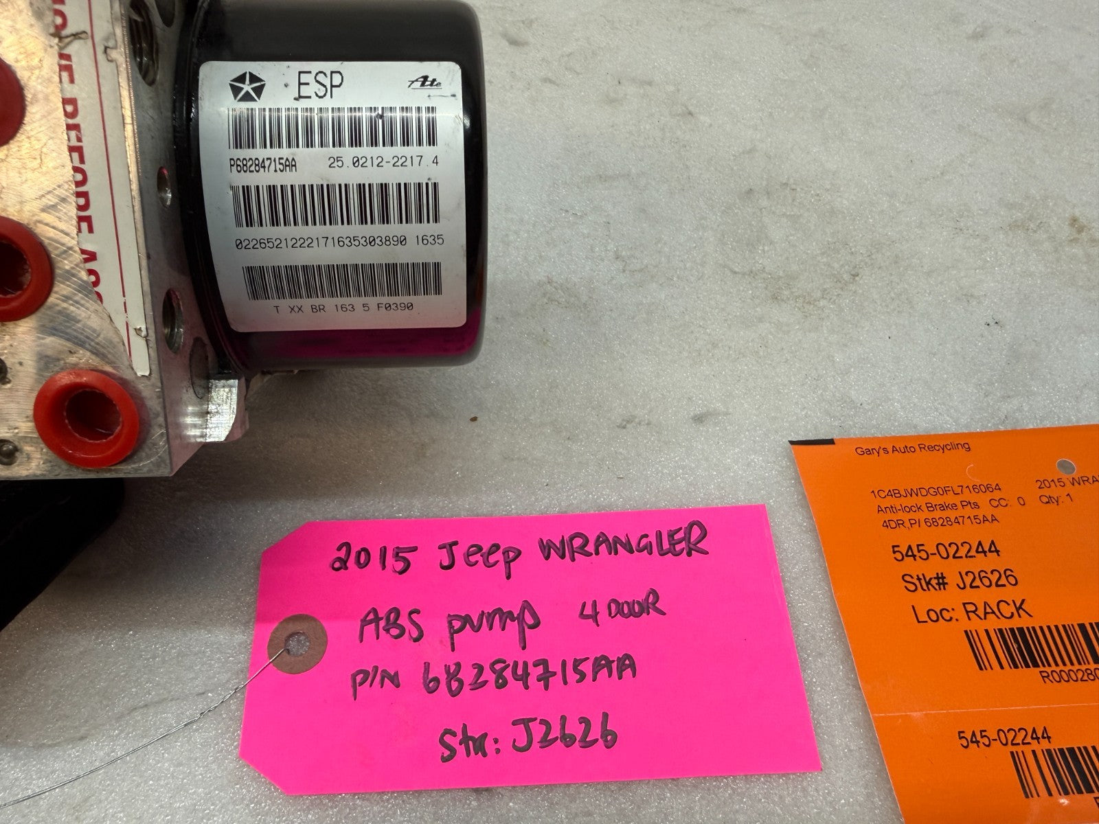 15 16 17 18 JEEP WRANGLER JK JKU OEM ABS ANTI LOCK BRAKE PUMP MODULE P68284715AA