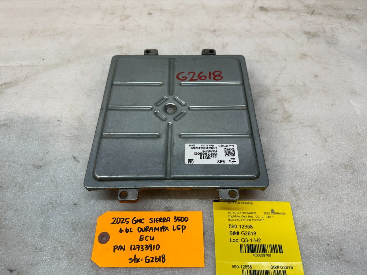 25 GMC 2500 3500 SIERRA 6.6 L5P DURAMAX DIESEL ENGINE COMPUTER ECM ECU 12733910