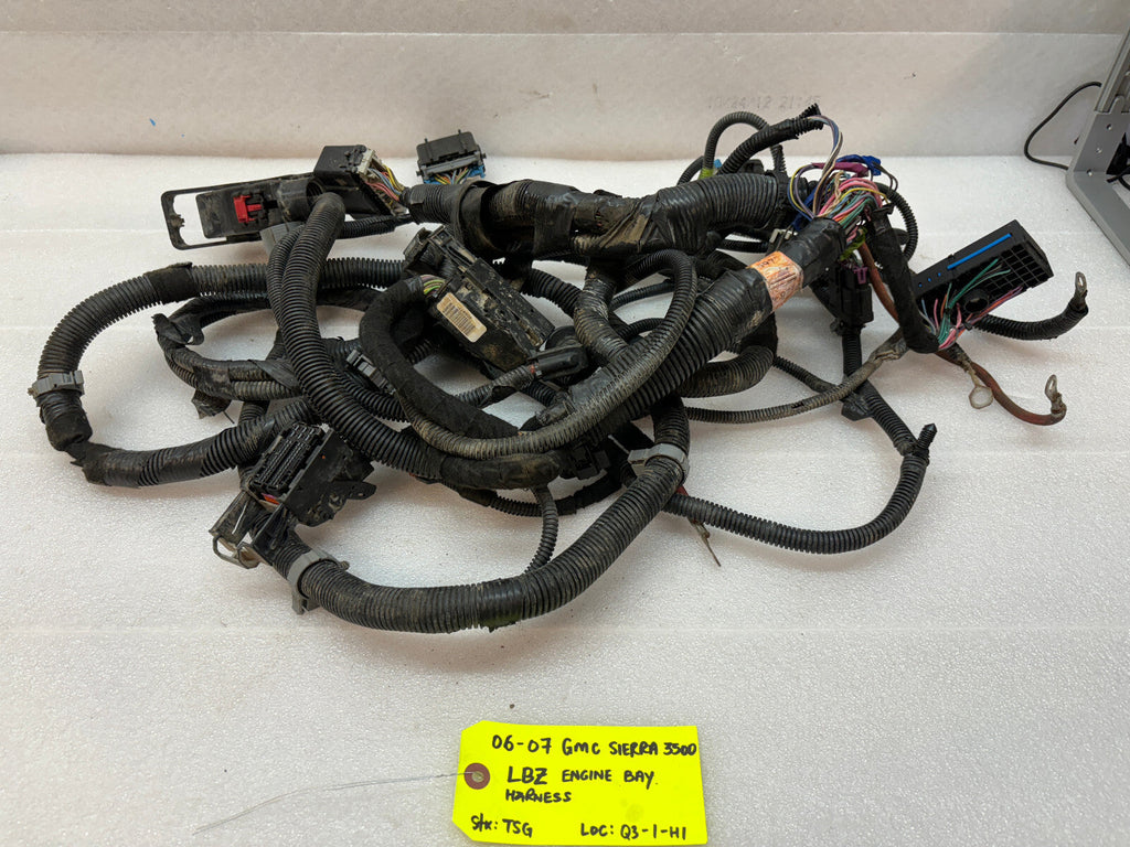 06 07 GMC CHEVROLET 2500HD DURAMAX 6.6 LBZ ENGINE BAY MOTOR PCM WIRING HARNESS