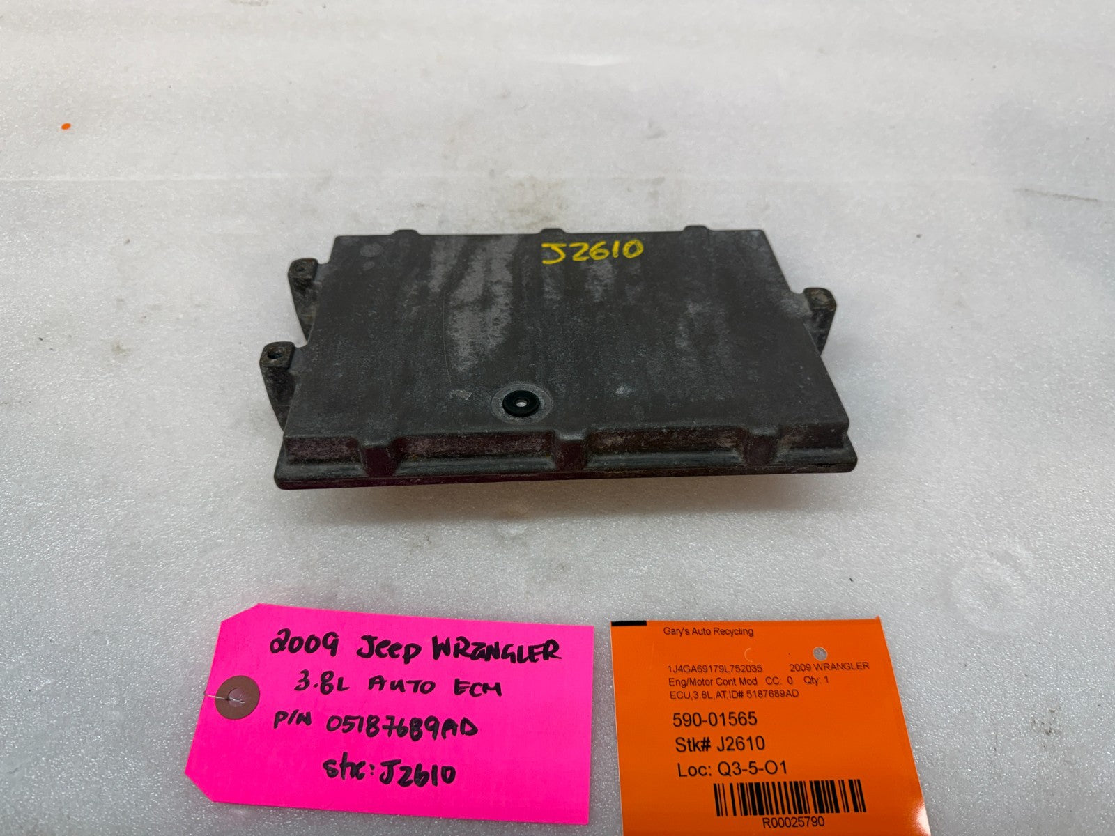 09 JEEP WRANGLER 3.8 AUTOMATIC JK ENGINE COMPUTER ECM ECU P05187698AD