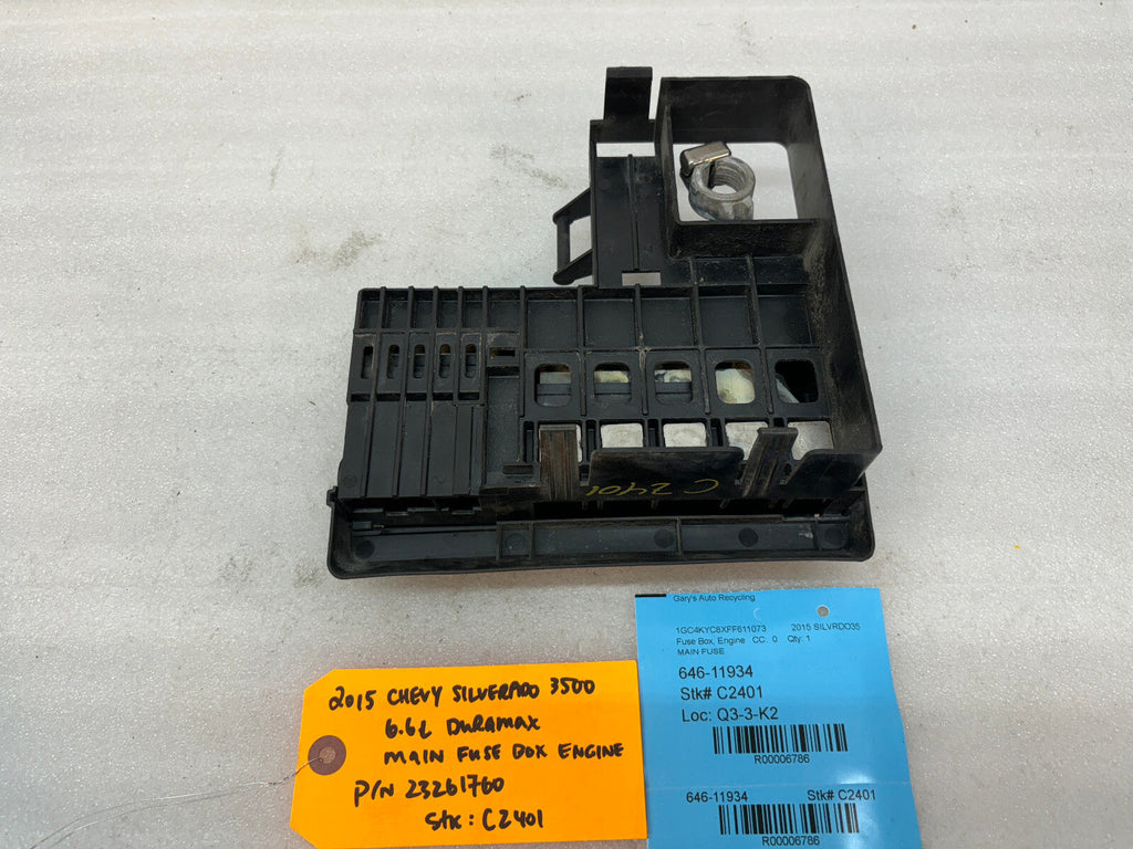 15-17 GMC CHEVROLET SILVERADO 2500HD 3500HD 6.6 LML JUNCTION BOX 23261760