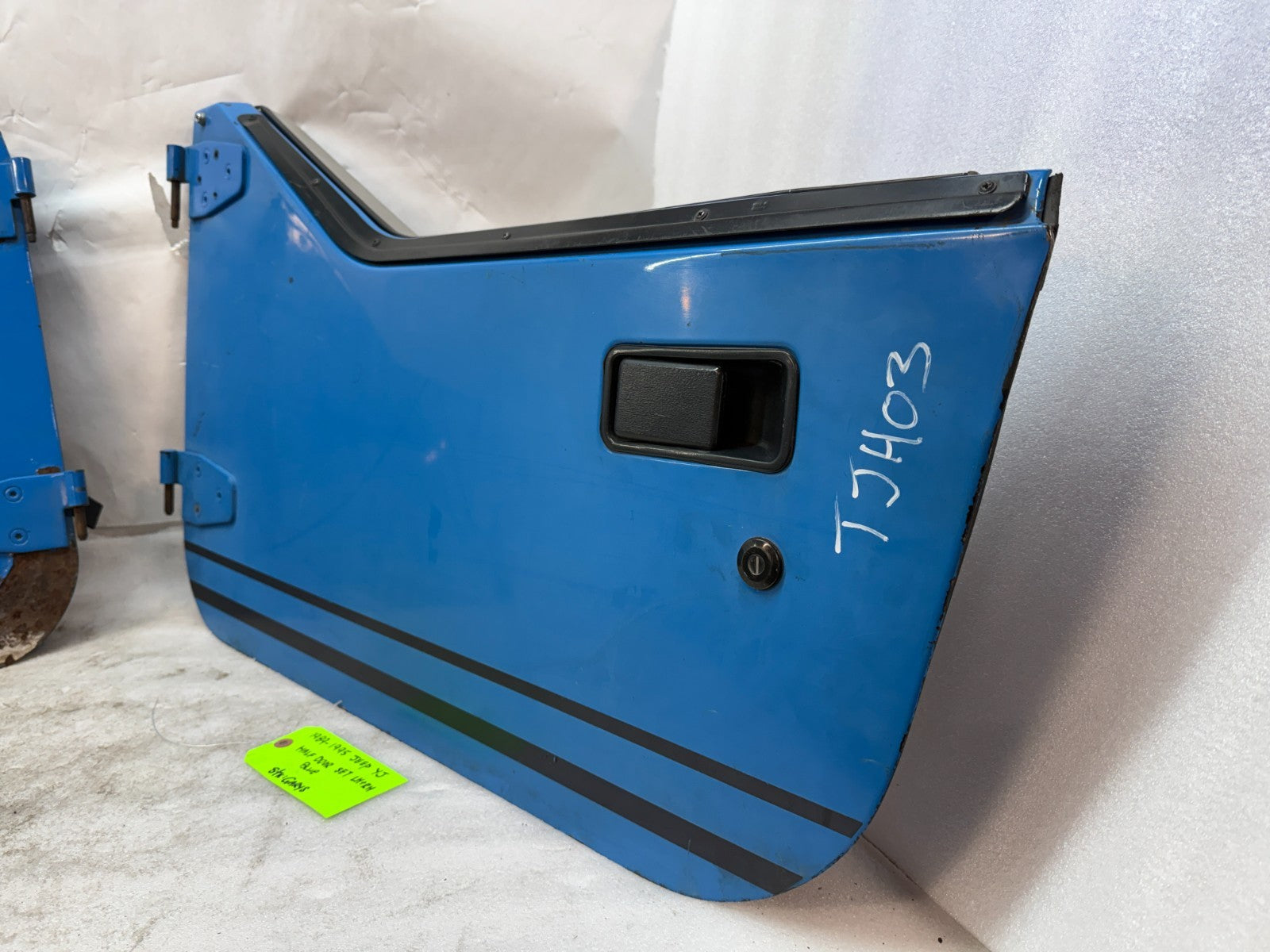 87-95 JEEP WRANGLER YJ OEM BLUE LEFT RIGHT HALF DOORS W DOOR PANELS