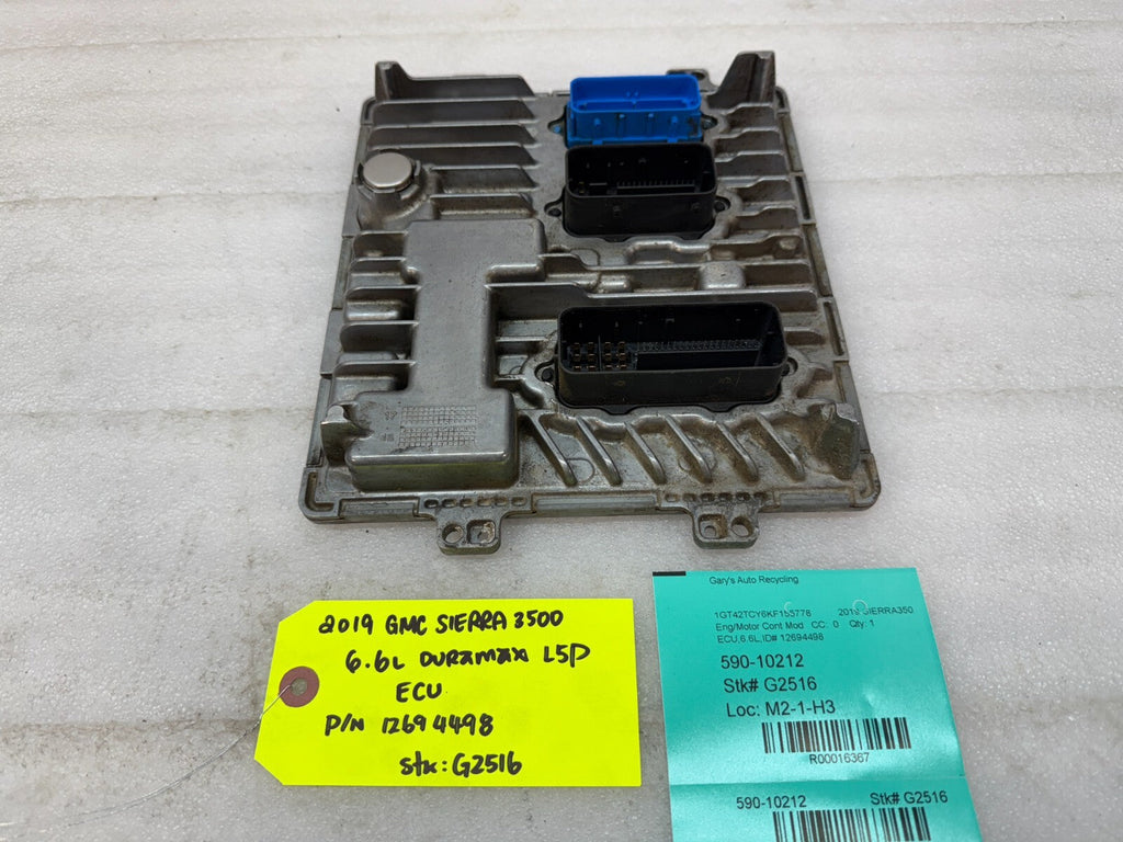 19 GMC 2500 3500 SIERRA 6.6 L5P DURAMAX DIESEL ENGINE COMPUTER ECM ECU 12694498