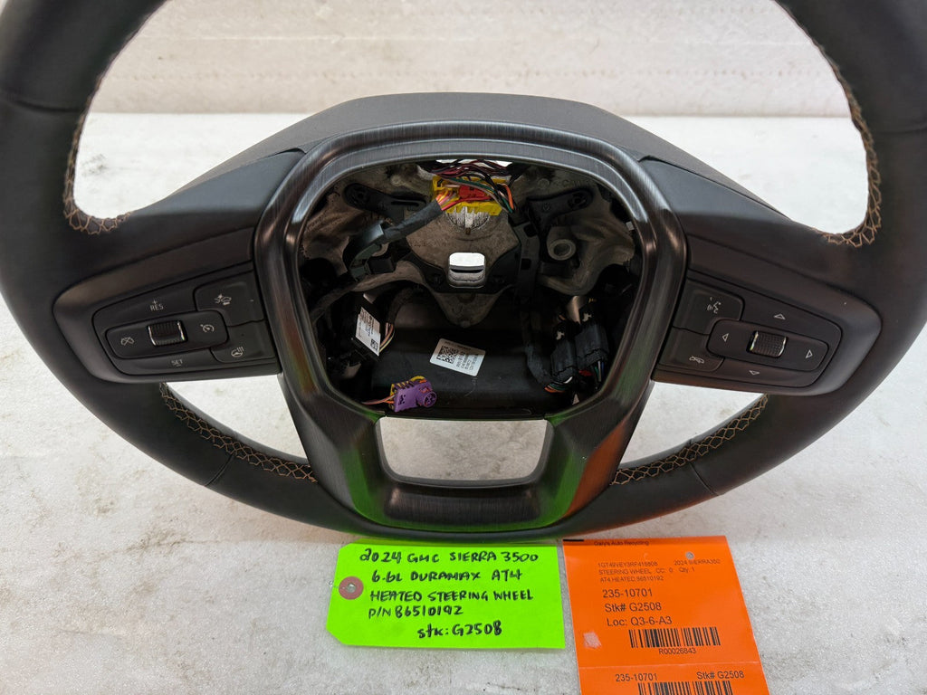 24 25 Chevrolet GMC SIERRA AT4 BLACK LEATHER HEATED STEERING WHEEL 86510192