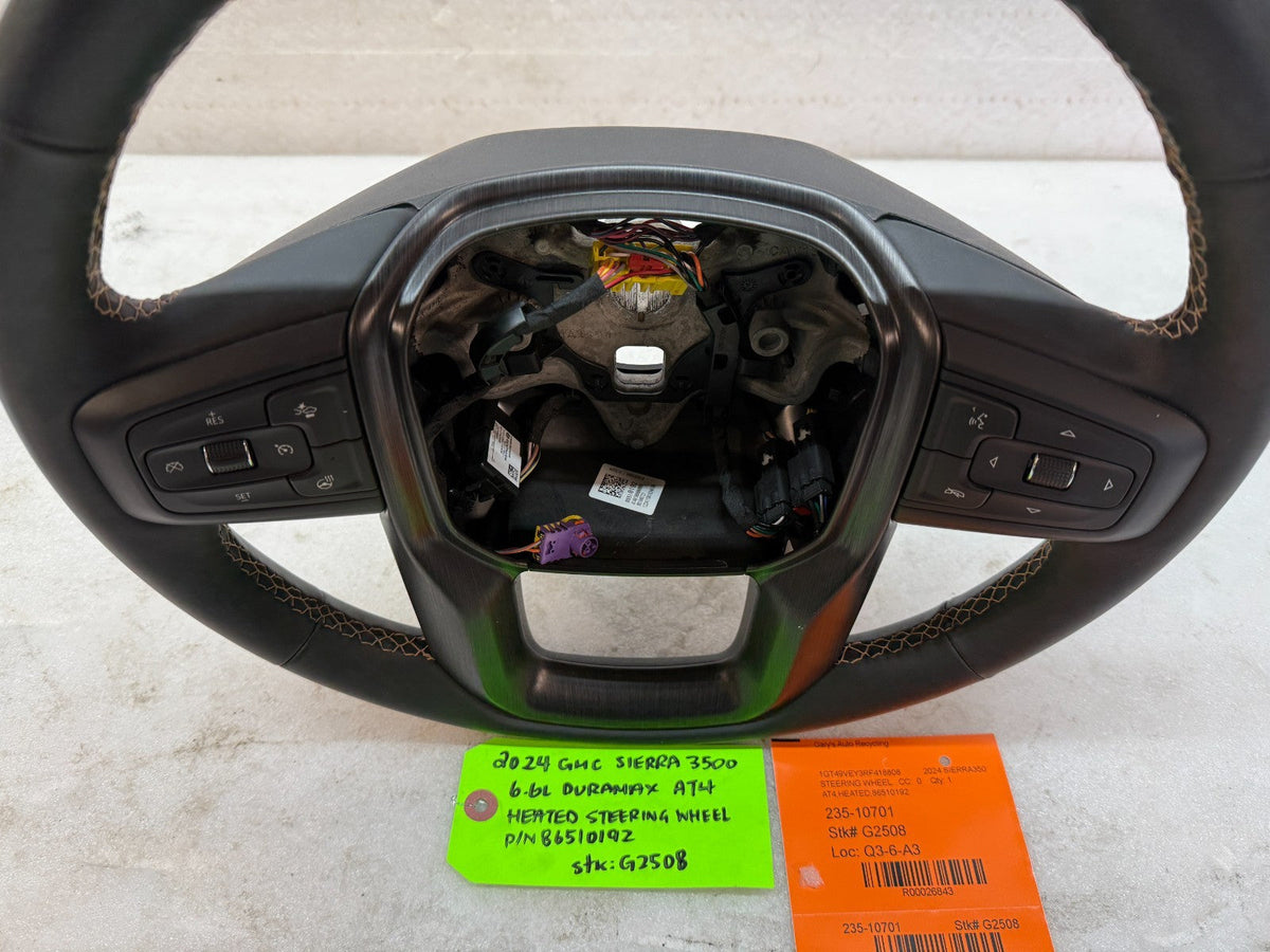 24 25 Chevrolet GMC SIERRA AT4 BLACK LEATHER HEATED STEERING WHEEL 86510192