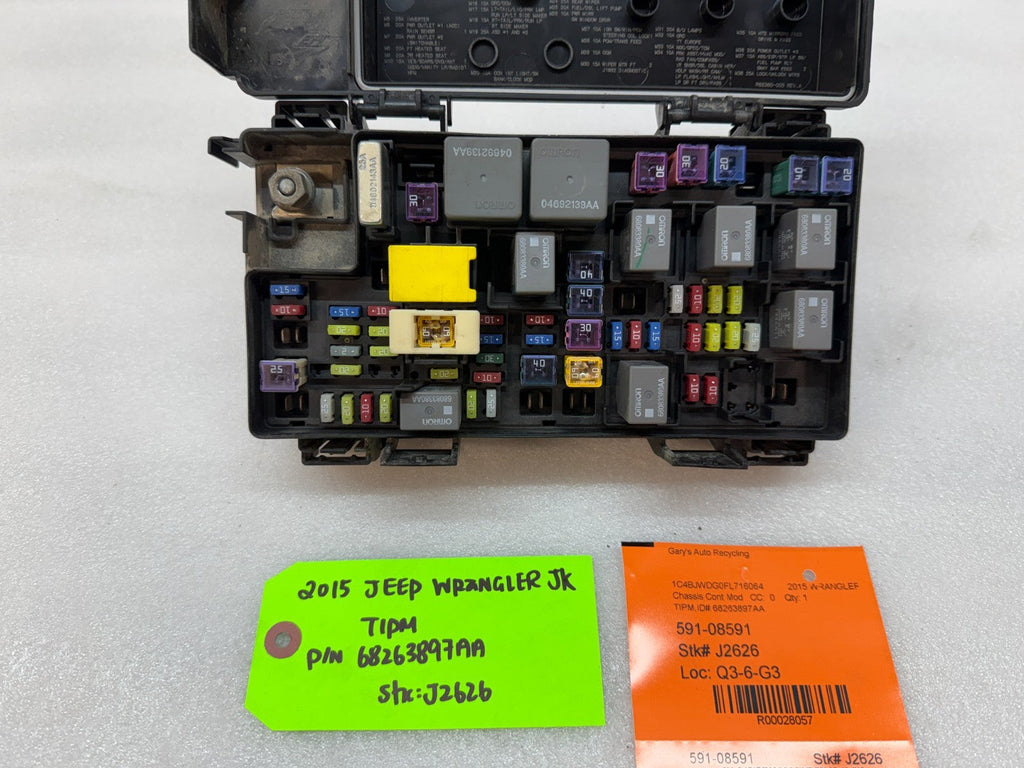 15 JEEP WRANGLER JK TIPM INTEGRATED MODULE FUSE BOX 68263897AA