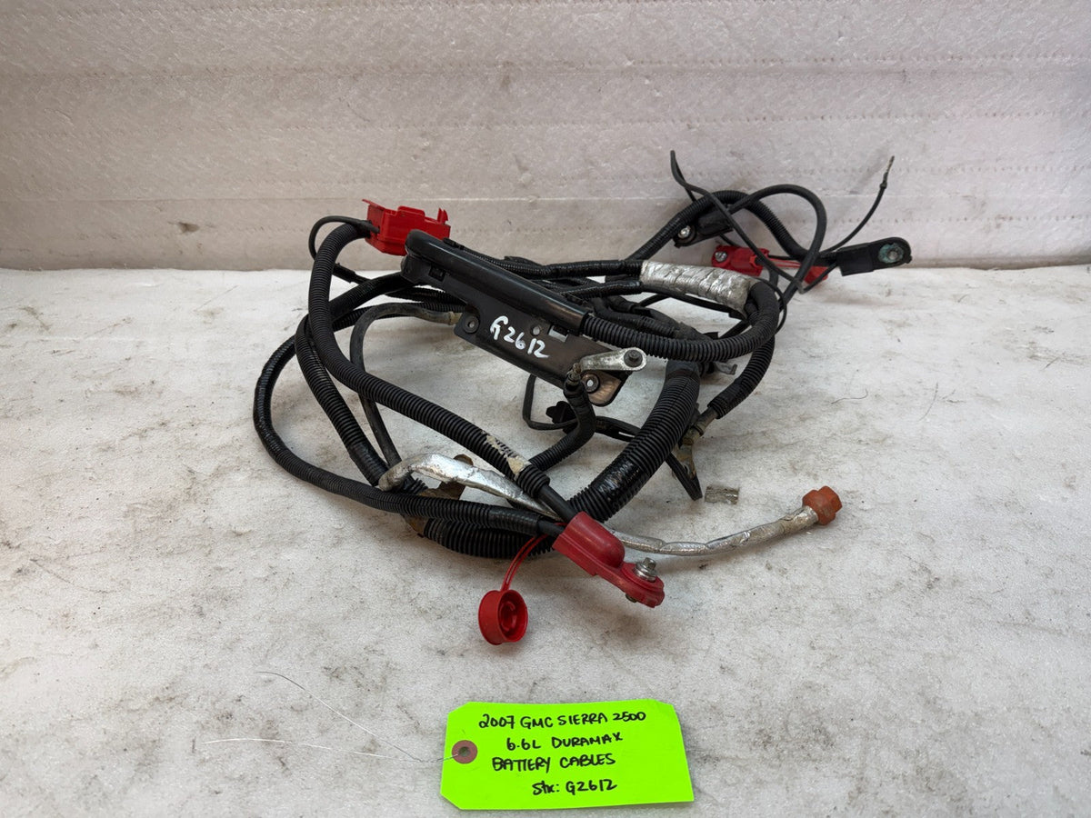 06 07 GMC CHEVROLET SILVERADO 2500HD 3500HD 6.6 LBZ OEM BATTERY CABLES