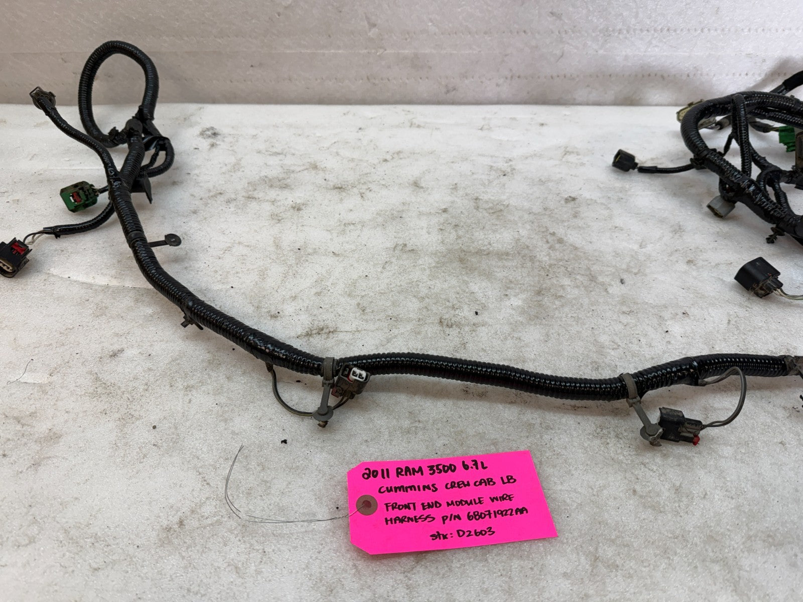 11 DODGE RAM 2500 3500 6.7 FRONT END MODULE WIRING HARNESS 4x4 AUTO 68071922AA