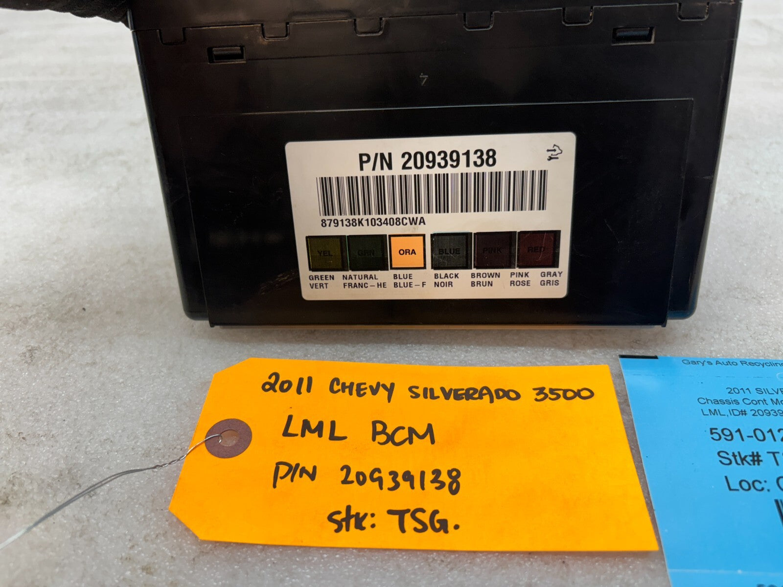 11-14 Chevrolet GMC 2500HD DURAMAX 6.6 LML BCM BODY CONTROL MODULE 20939138