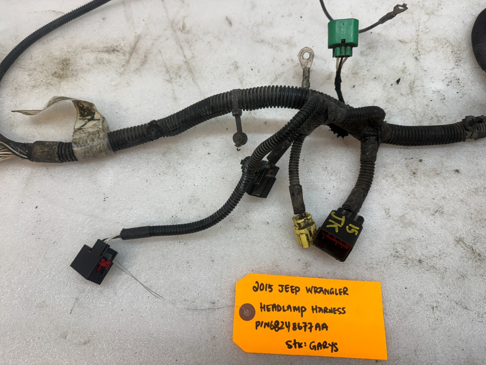 15 JEEP WRANGLER JK FRONT HEADLIGHT HEADLAMP WIRING HARNESS 68248677AA