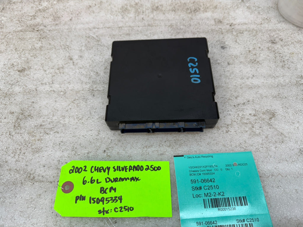 01 02 Chevrolet GMC DURAMAX LB7 6.6 BODY CONTROL MODULE BCM 15095334
