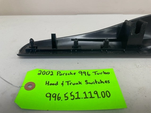 02 PORSCHE 996TT 996 POWER HOOD & TRUNK RELEASE SWITCH AND TRIM 01-05 69K!!