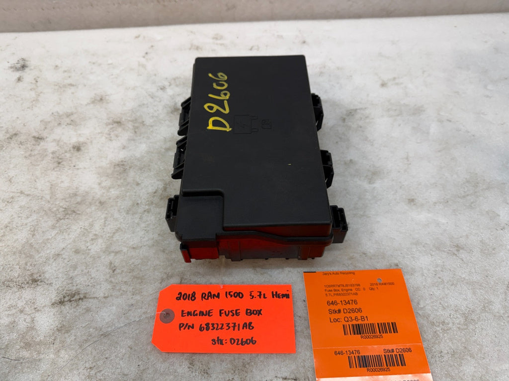 18 DODGE RAM SPORT 1500 5.7 TIPM FUSE BOX 68322371AB 15-21 63k