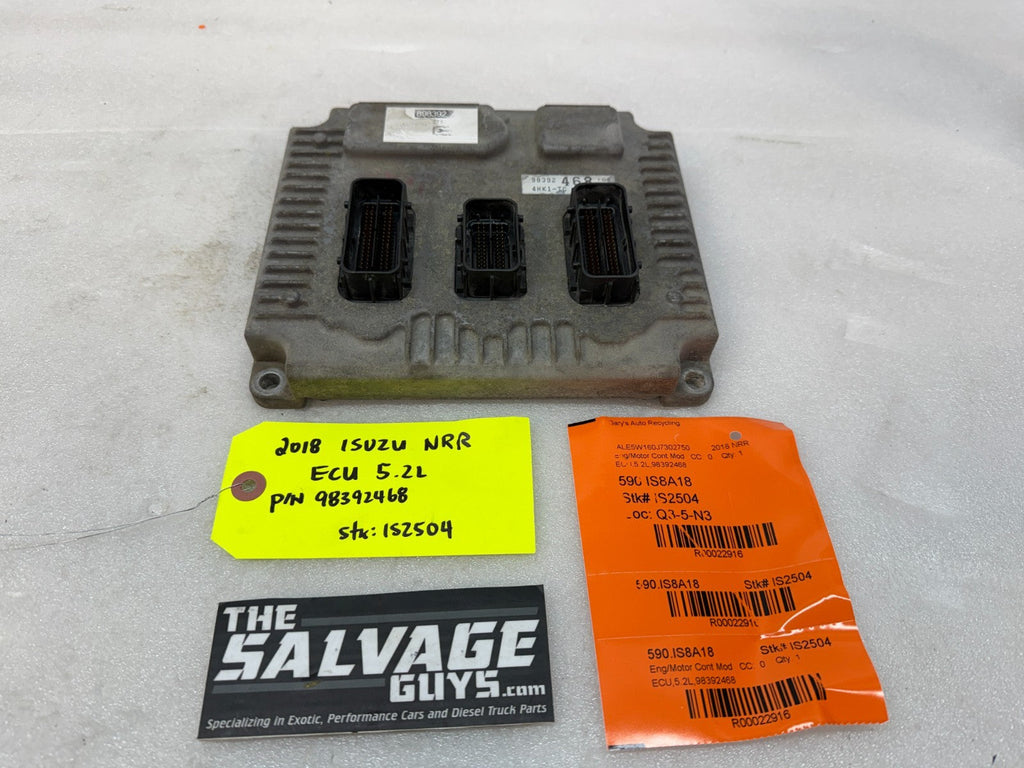 18 ISUZU NRR NPR NQR 5.2 ENGINE COMPUTER CONTROL MODULE ECM ECU 98392468