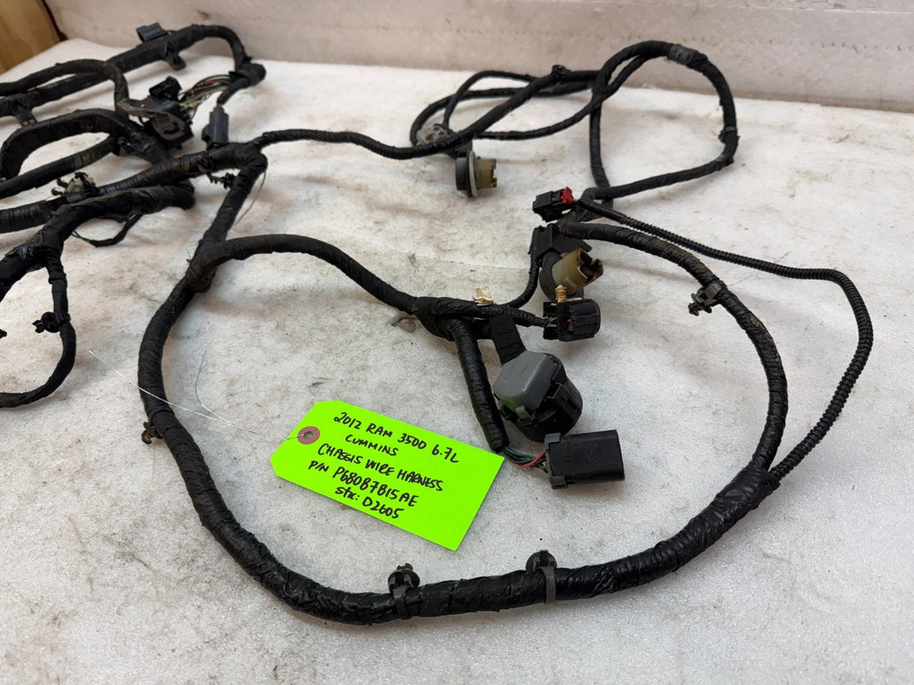 12 RAM 2500 3500 6.7 CHASSIS FRAME WIRING HARNESS 4x4 AUTO P68087815AE