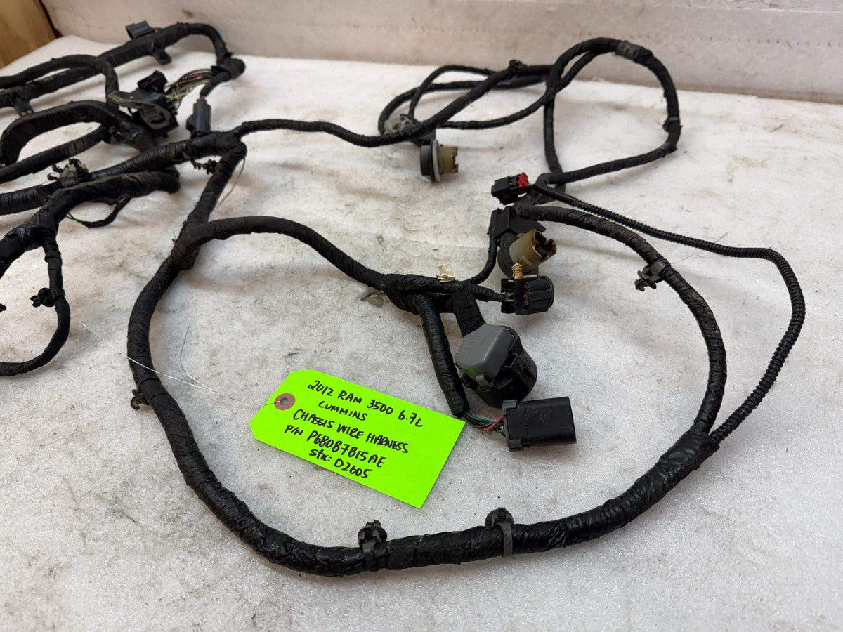 12 RAM 2500 3500 6.7 CHASSIS FRAME WIRING HARNESS 4x4 AUTO P68087815AE