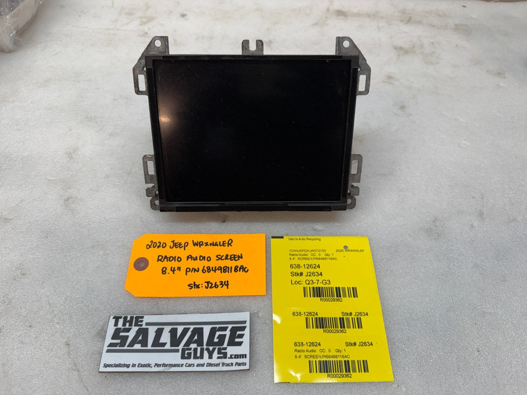 20 JEEP WRANGLER JL 8.4" RADIO DISPLAY SCREEN 68498118AC