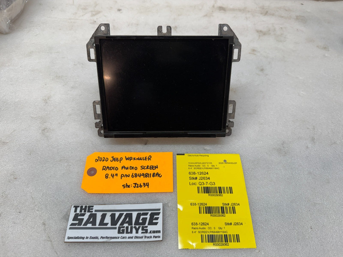 20 JEEP WRANGLER JL 8.4" RADIO DISPLAY SCREEN 68498118AC