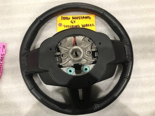 2016 FORD MUSTANG GT BLACK LEATHER STEERING WHEEL W CONTROLS  6sp MANUAL15 16 17
