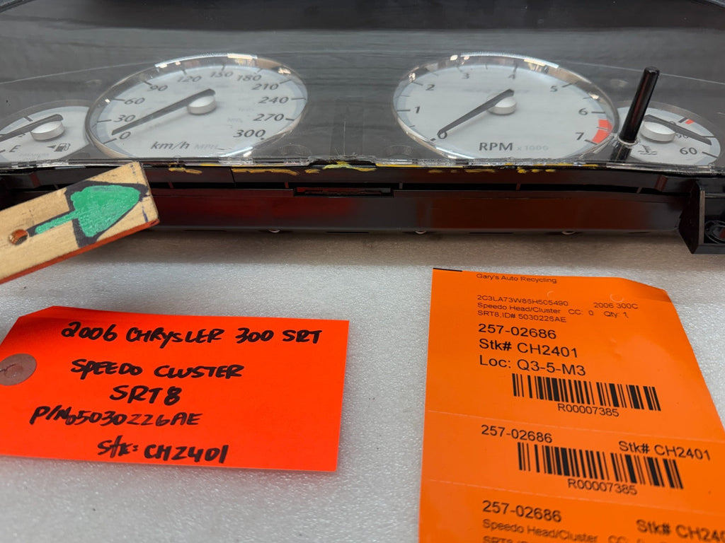 05 06 07 08 CHRYSLER 300 SRT-8 SRT 6.1 OEM METRIC GAUGE CLUSTER P05030226AE