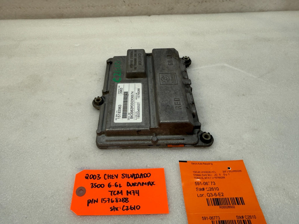03 Chevrolet GMC SILVERADO 6.6 TCM TCU TRANSMISSION COMPUTER ALLISON 15768288