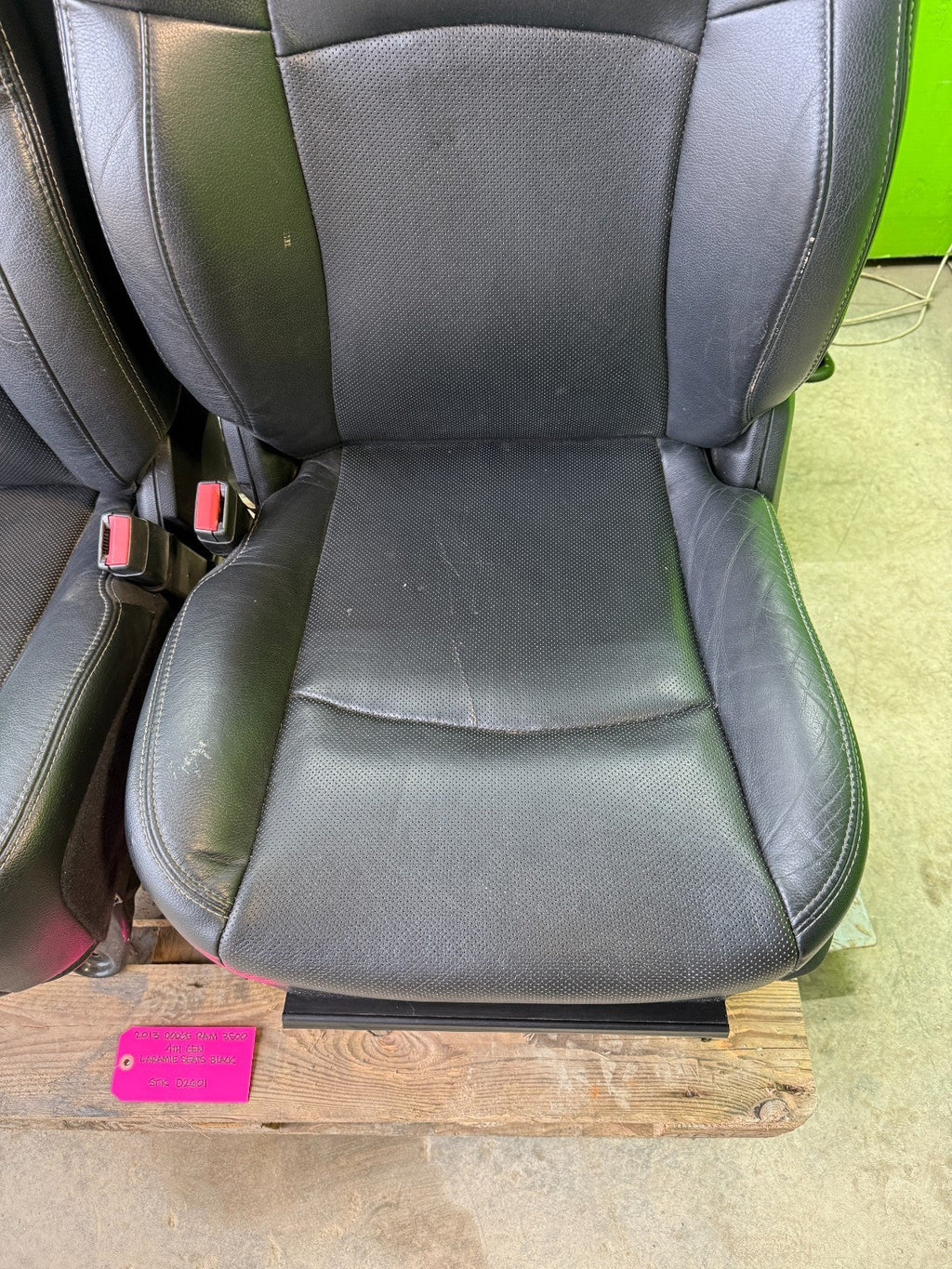 13-18 DODGE RAM 2500 3500 LARAMIE FRONT REAR HEATED VENTED BLACK LEATHER SEATS