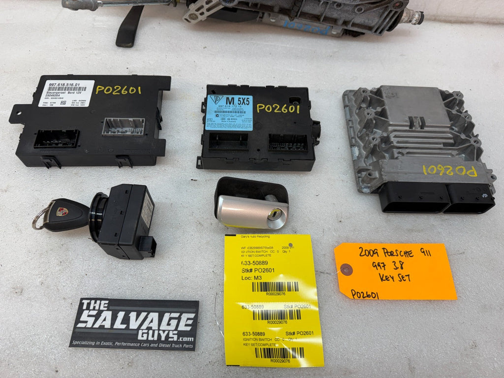 09 PORSCHE 997 911 3.8 DFI OEM KEY SET DME ECU ECM IMMOBILIZER 99761860702 09-12