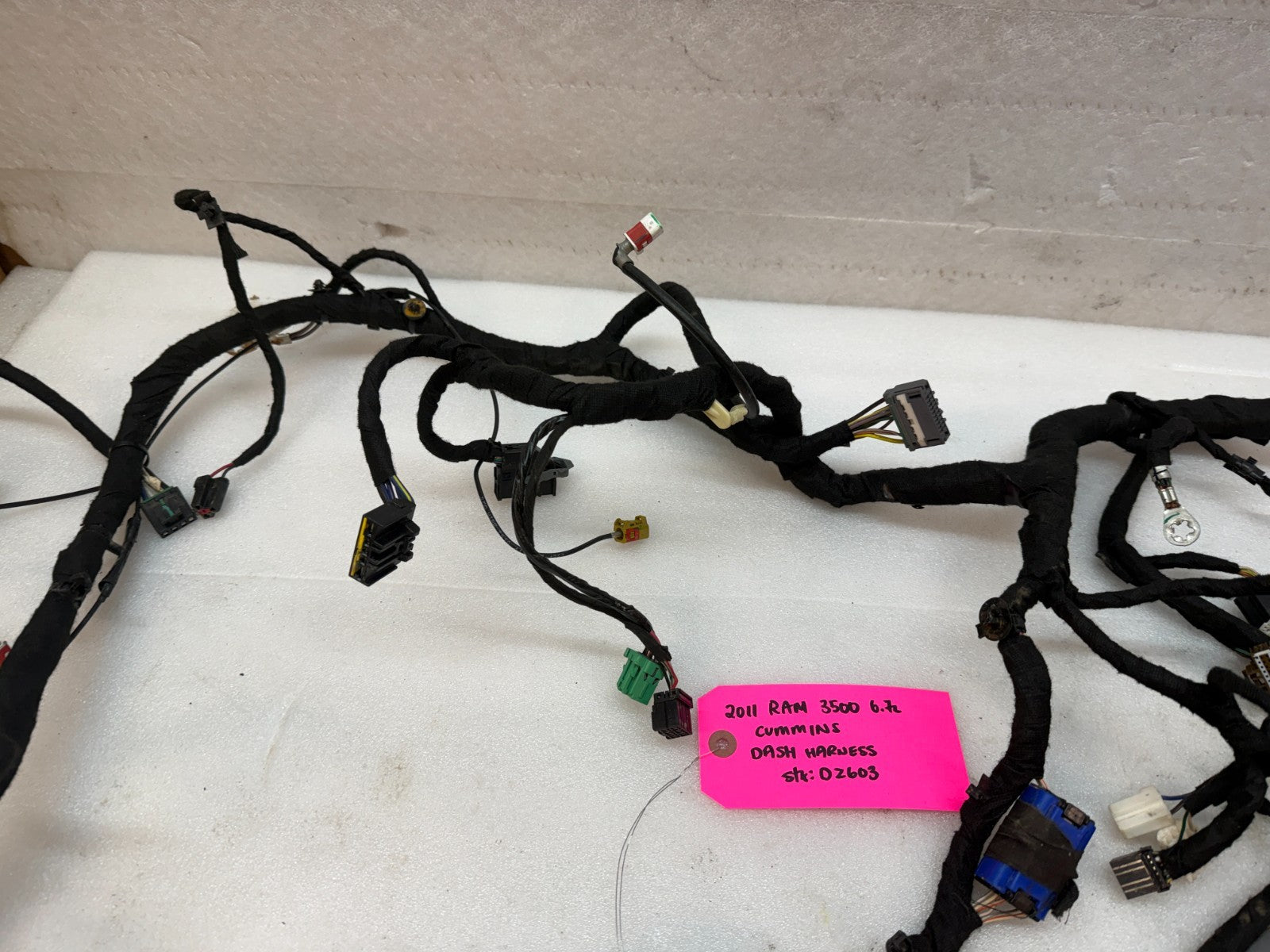 11 DODGE RAM 2500 3500 6.7 INSTRUMENT DASH GAUGE CLUSTER WIRING HARNESS 4x4 AUTO