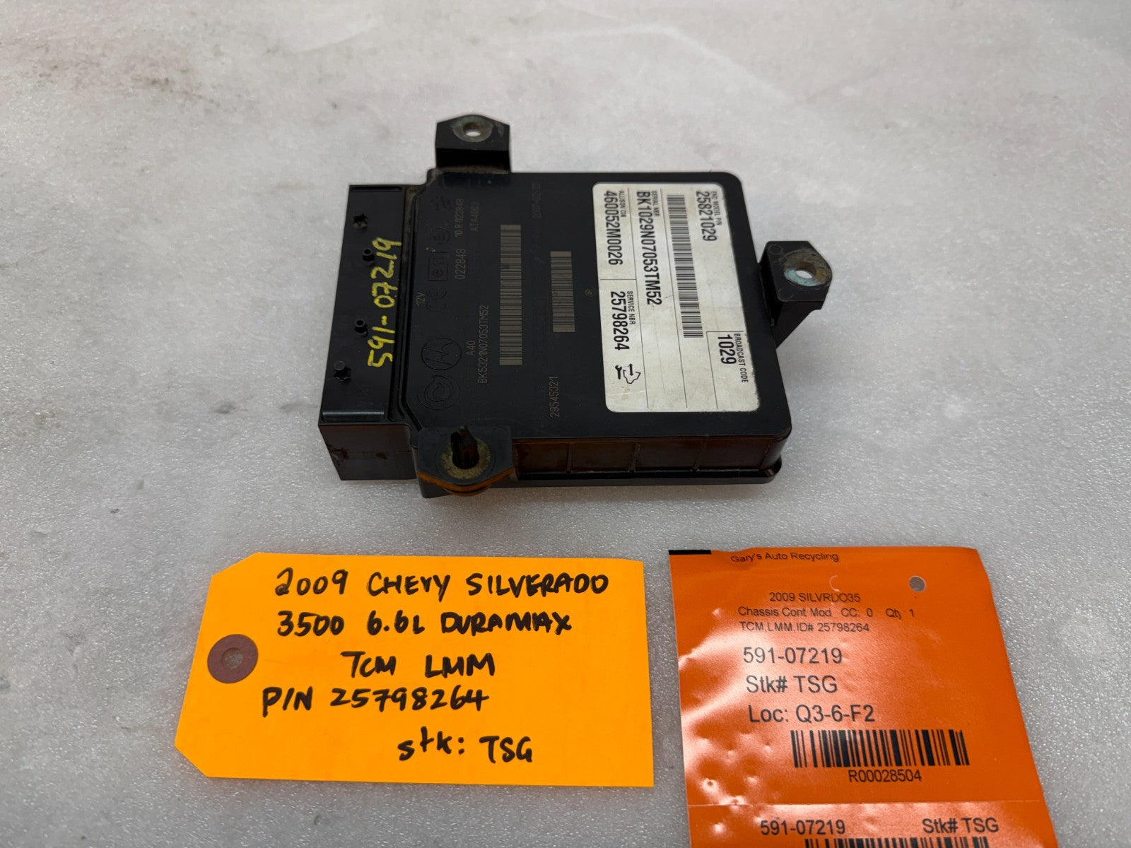 06 07 08 GMC SIERRA ALLISON A40 TRANSMISSION CONTROL MODULE TCM TCU A40 25798264