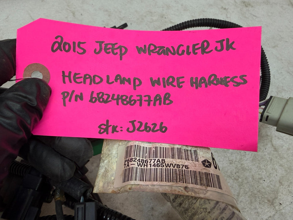 15 JEEP WRANGLER JK FRONT HEADLIGHT HEADLAMP WIRING HARNESS 68248677AB