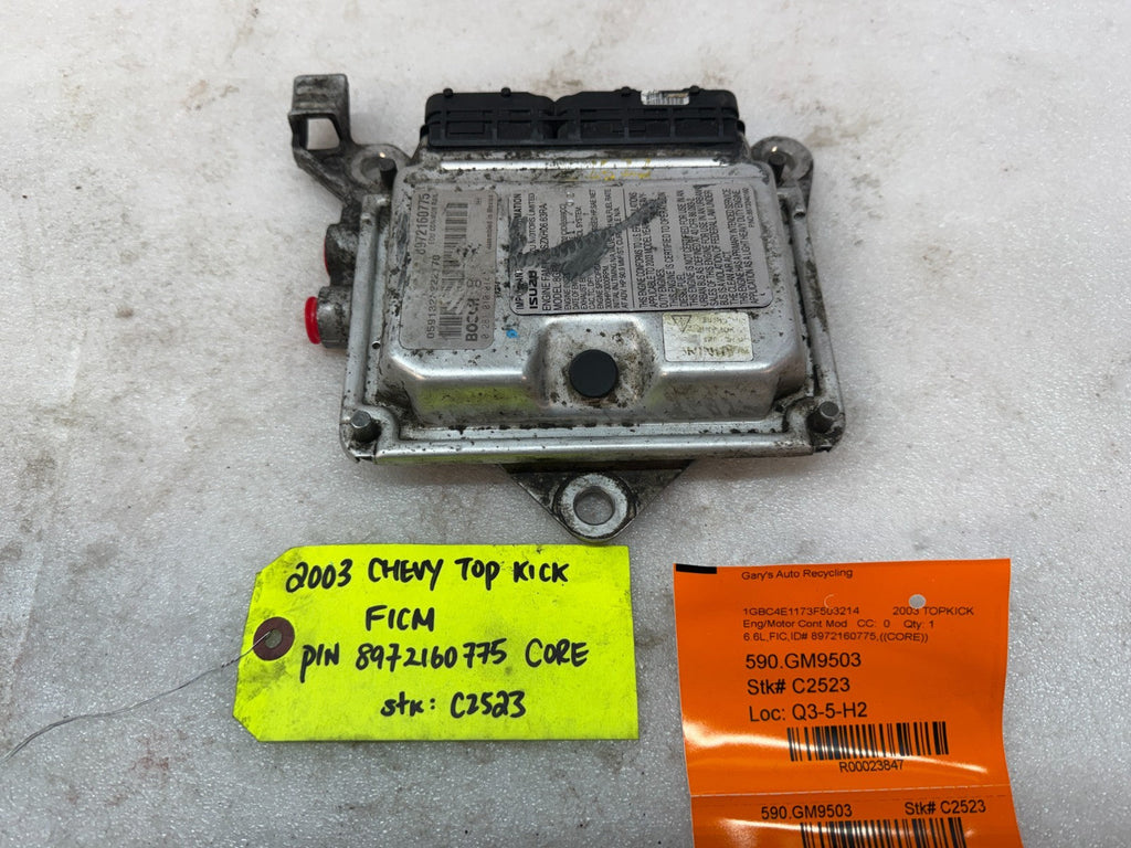03 Chevrolet GMC LB7 6.6 DURAMAX FICM FUEL INJECTION CONTROL MODULE 8972160775