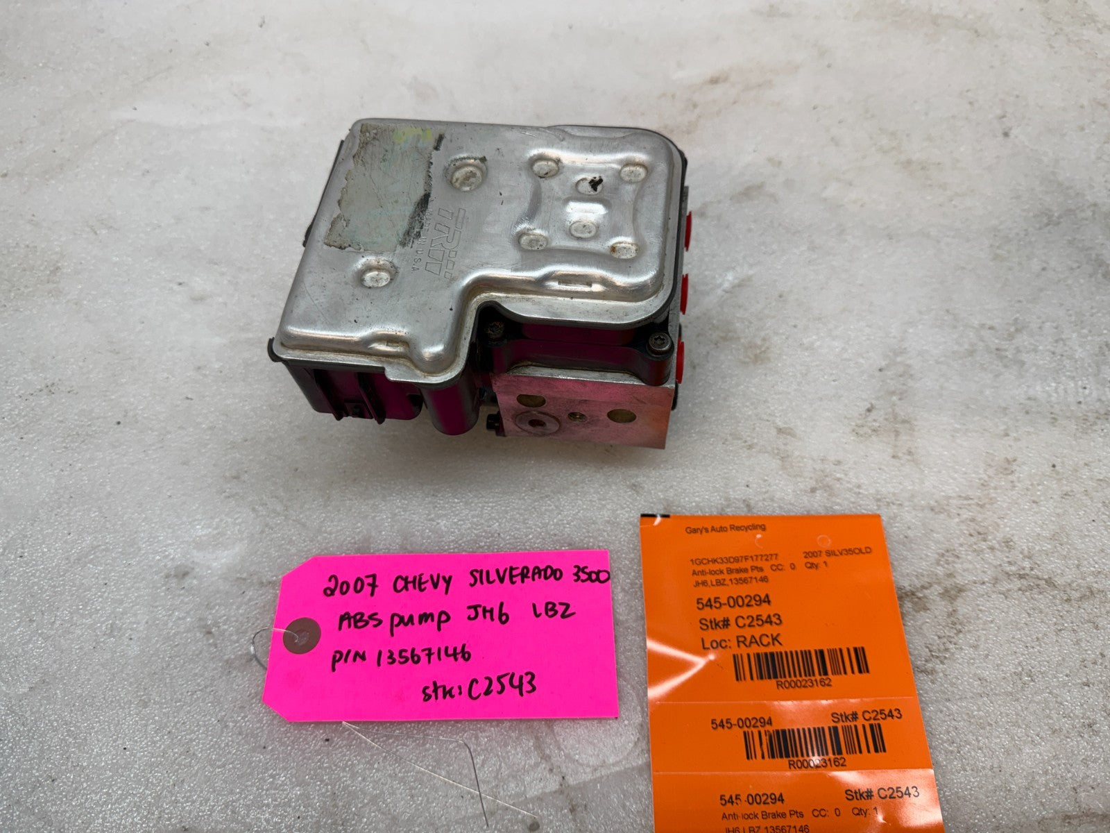 03-07 Chevrolet GMC SILVERADO 2500 6.6 ABS ANTI LOCK BRAKE PUMP MODULE 13567146
