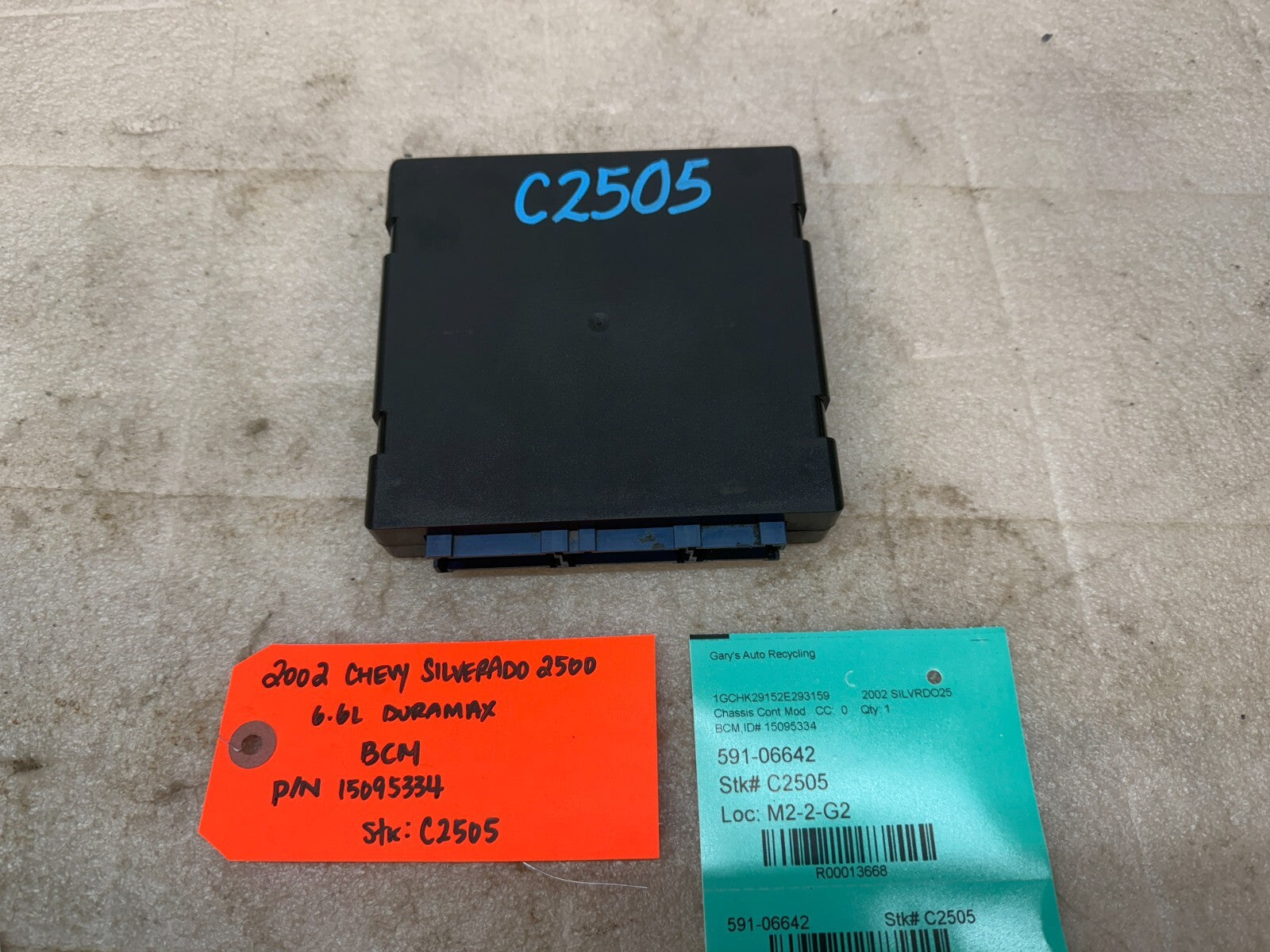 01 02 Chevrolet GMC DURAMAX LB7 6.6 BODY CONTROL MODULE BCM 15095334