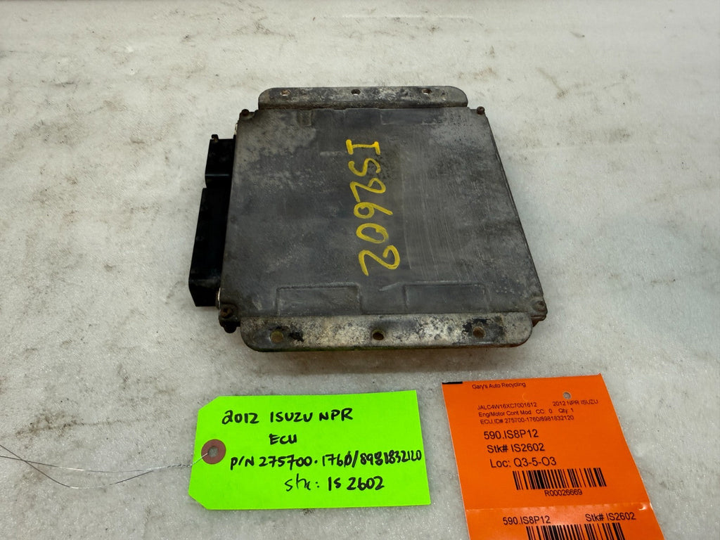 12 ISUZU NRR NPR NQR 5.2 4HK1 ECU ECM COMPUTER MODULE 275700-1760 8981832120