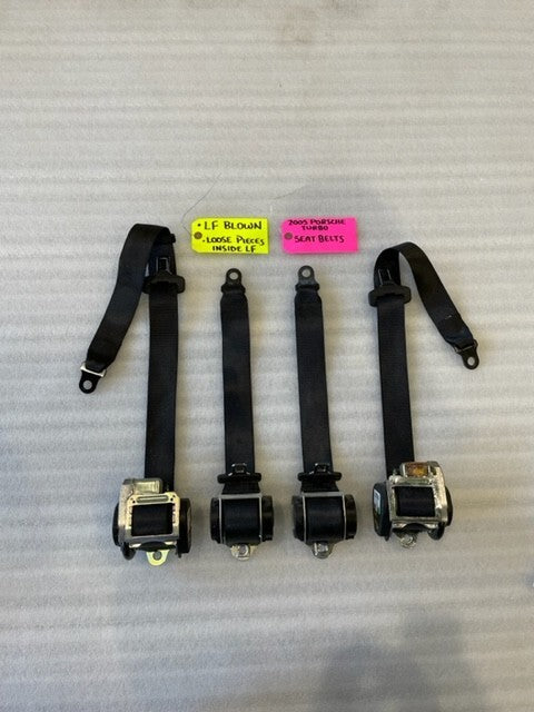05 PORSCHE 996TT 996 CABRIOLET BLACK FRONT REAR SEATBELTS 99-05 30K!!