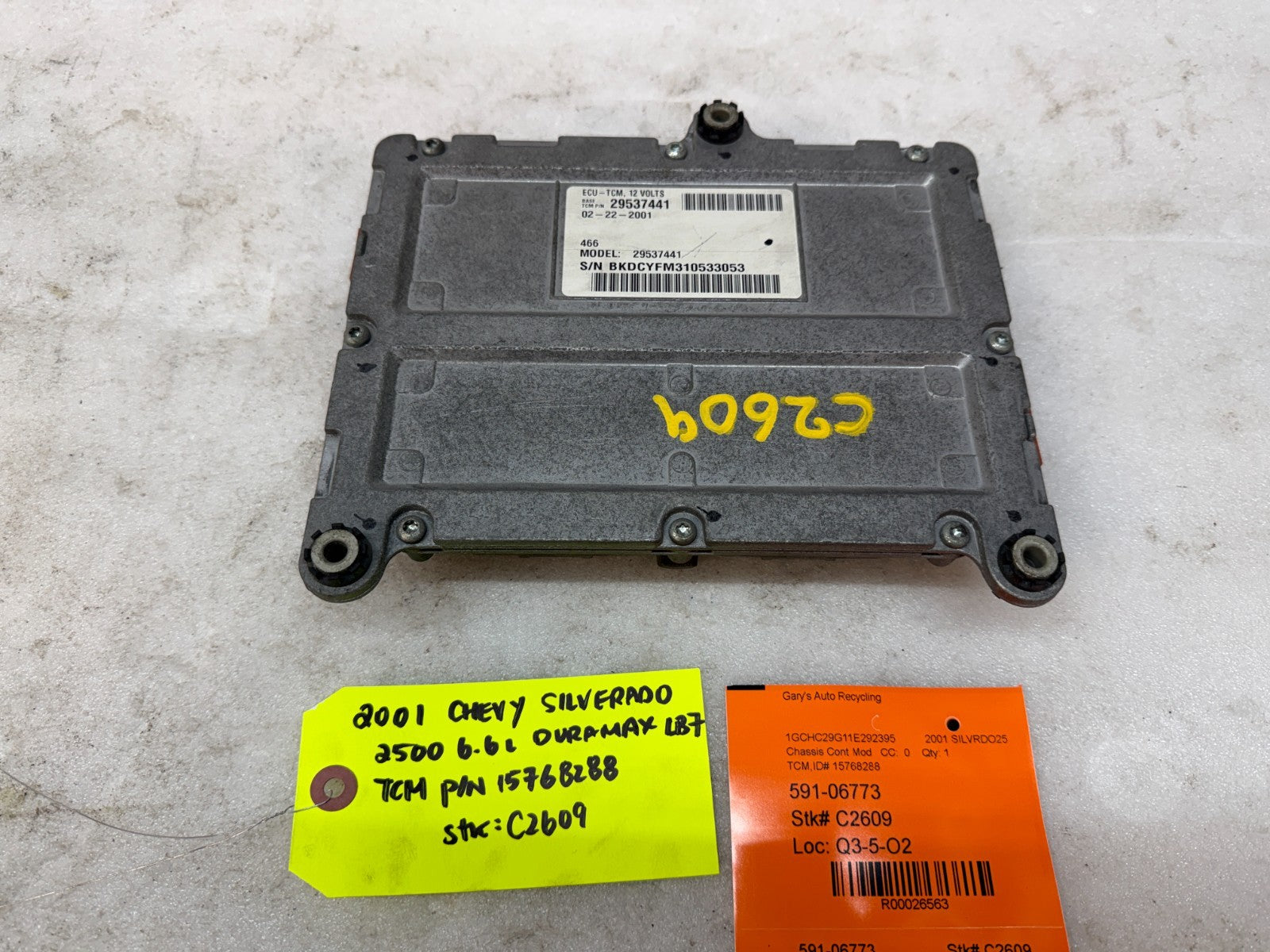 01 Chevrolet GMC SILVERADO 6.6 TCM TCU TRANSMISSION COMPUTER ALLISON 29537441