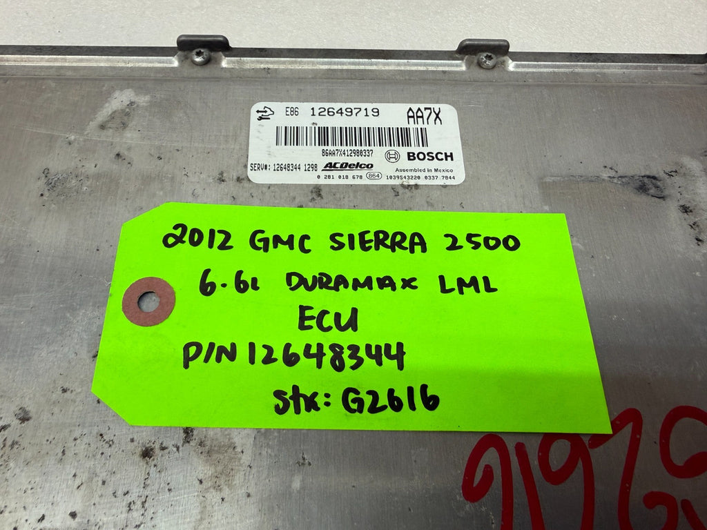 11-14 Chevrolet GMC 2500HD DURAMAX 6.6 LML OEM ENGINE COMPUTER ECU ECM 12649719