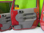 07-18 JEEP WRANGLER JK OEM FULL HARD DOORS RED WITH DOOR PANELS MIRROR KEY PEM