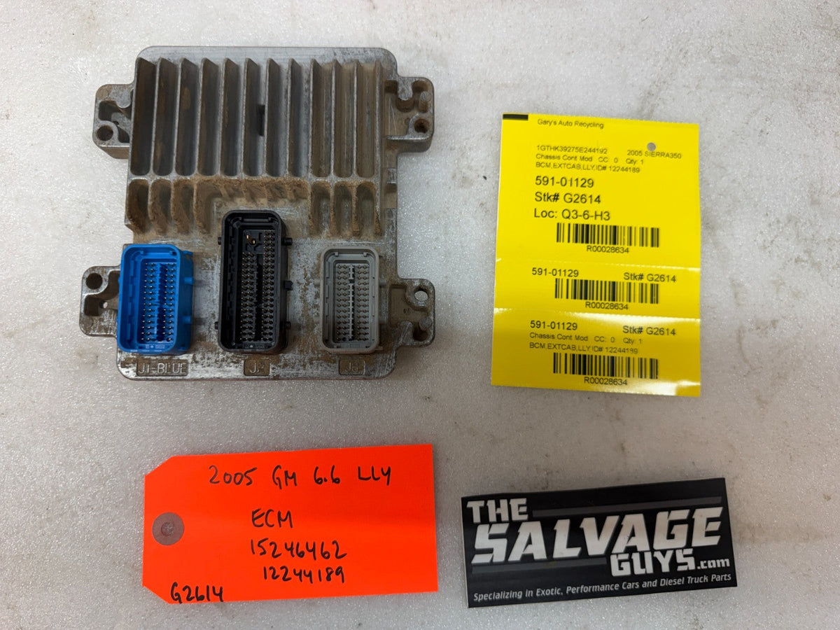 04 05 GMC CHEVROLET SILVERADO 2500HD 3500HD 6.6 LLY ENGINE ECU ECM 12244189